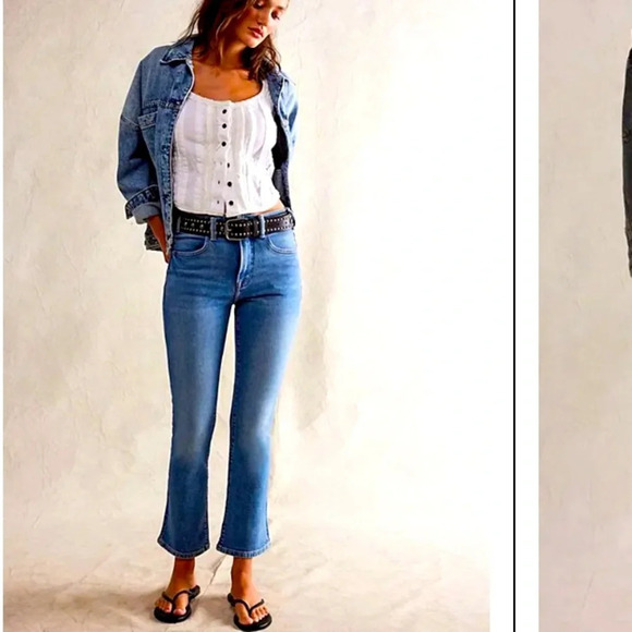We The Free Low Maintenance Mid-Rise bootcut Jeans light blue denim boho spring - Picture 1 of 11